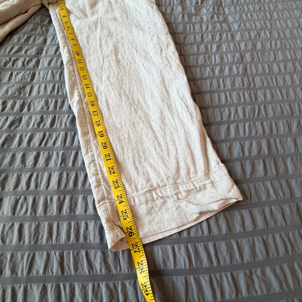 Banana Republic Straight High-Rise Linen Blend Pants Flax Beige Women's M